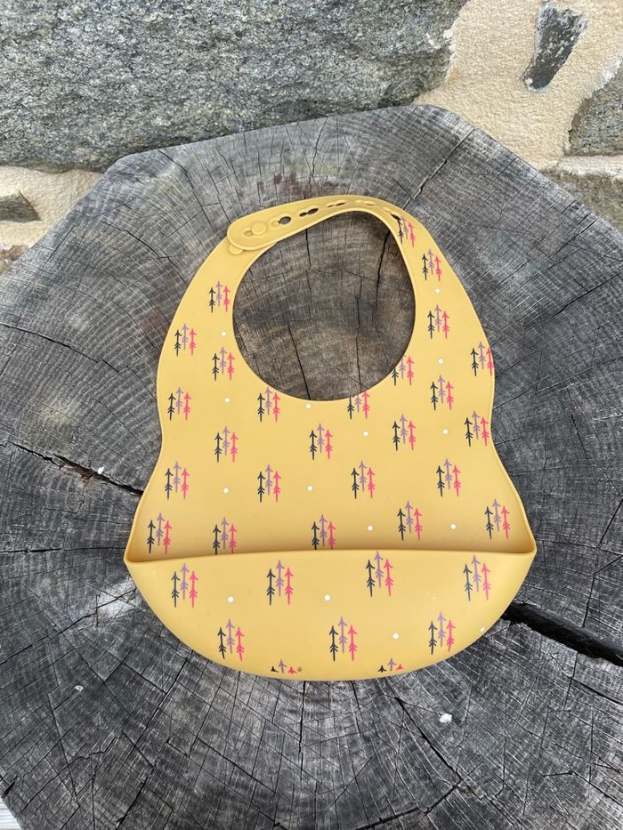 Bavoir récupérateur silicone moutarde - YWEI - photo numéro 6