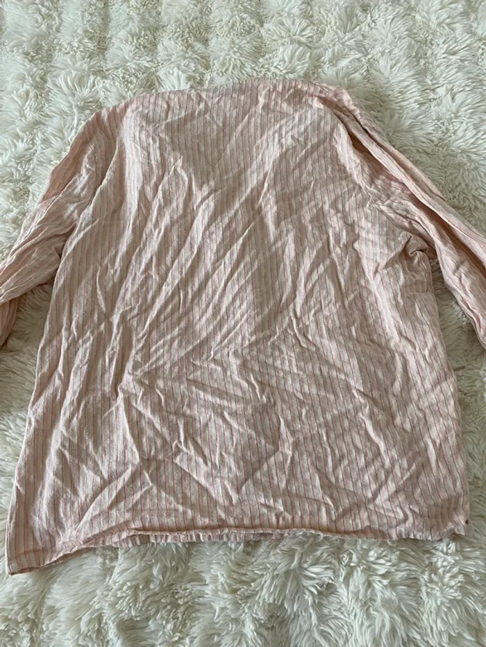 Chemise de pyjama rose à rayure Kiabi taille S - photo numéro 6