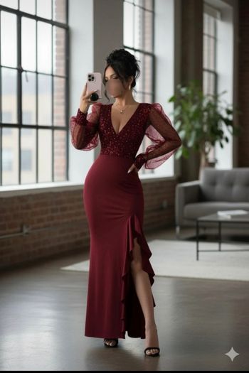 Magnifique robe rouge foncé de cérémonie taille XL 44