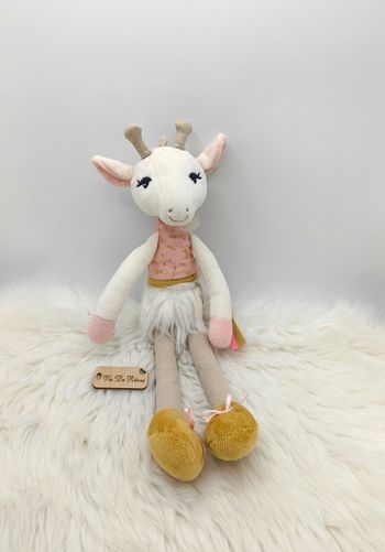 Doudou peluche Zarafa la girafe  rose Les Kalines Kaloo 35 cm