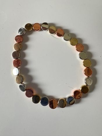 Bracelet fantaisie à Perles disques, multicolores