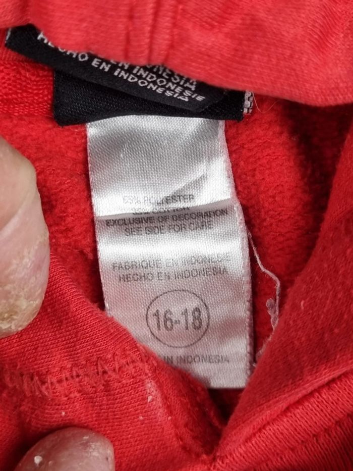 Pull à capuche Nike – Rouge – Taille L Femmes (mesures en photos) - photo numéro 8