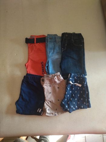 Lot de 6 shorts garçons, taille 9/12 mois.