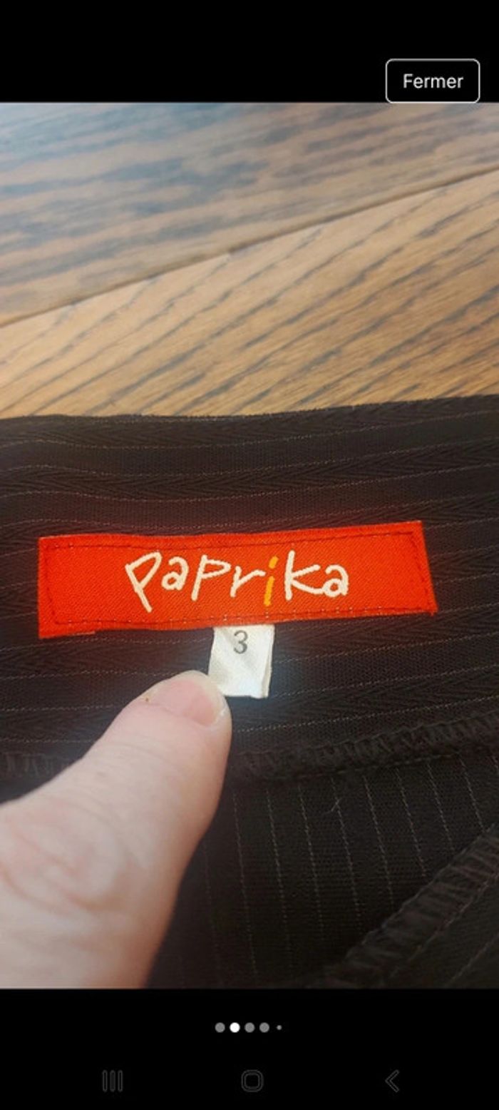 Jupe marron foncé lignée Paprika  t 3 (48) - photo numéro 11