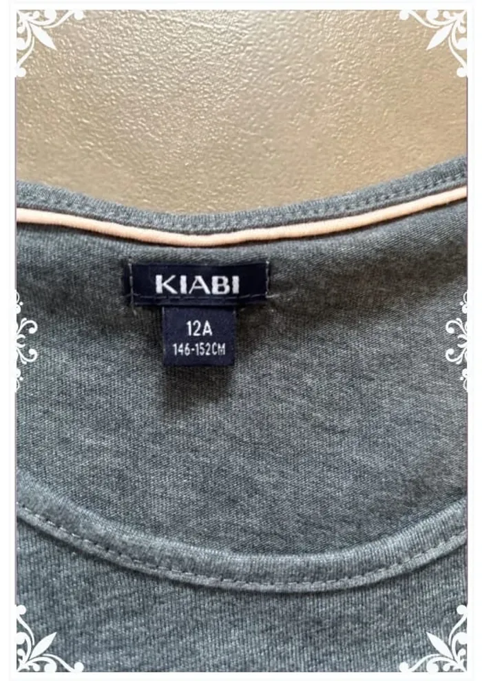 T-shirt manches longues enfant fille gris taille 12 ans Kiabi - photo numéro 6