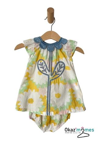 Ensemble d’été pastel robe fleur + bloomer - DPAM 3 mois (60cm)