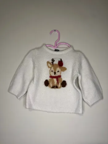 👚pull petit renne - Kiabi - 6 mois - bon état - bébé fille