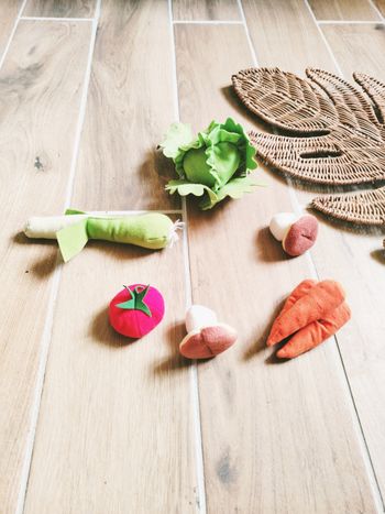 🍄 Dinette lot de divers aliments en tissu- peluche