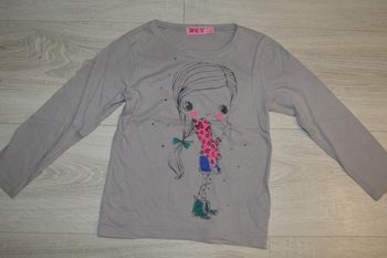 Tee shirt manches longues gris fille NKY 5 ans