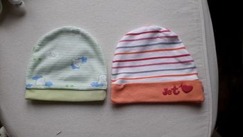 Lot de 2 chapeaux 0/3 mois