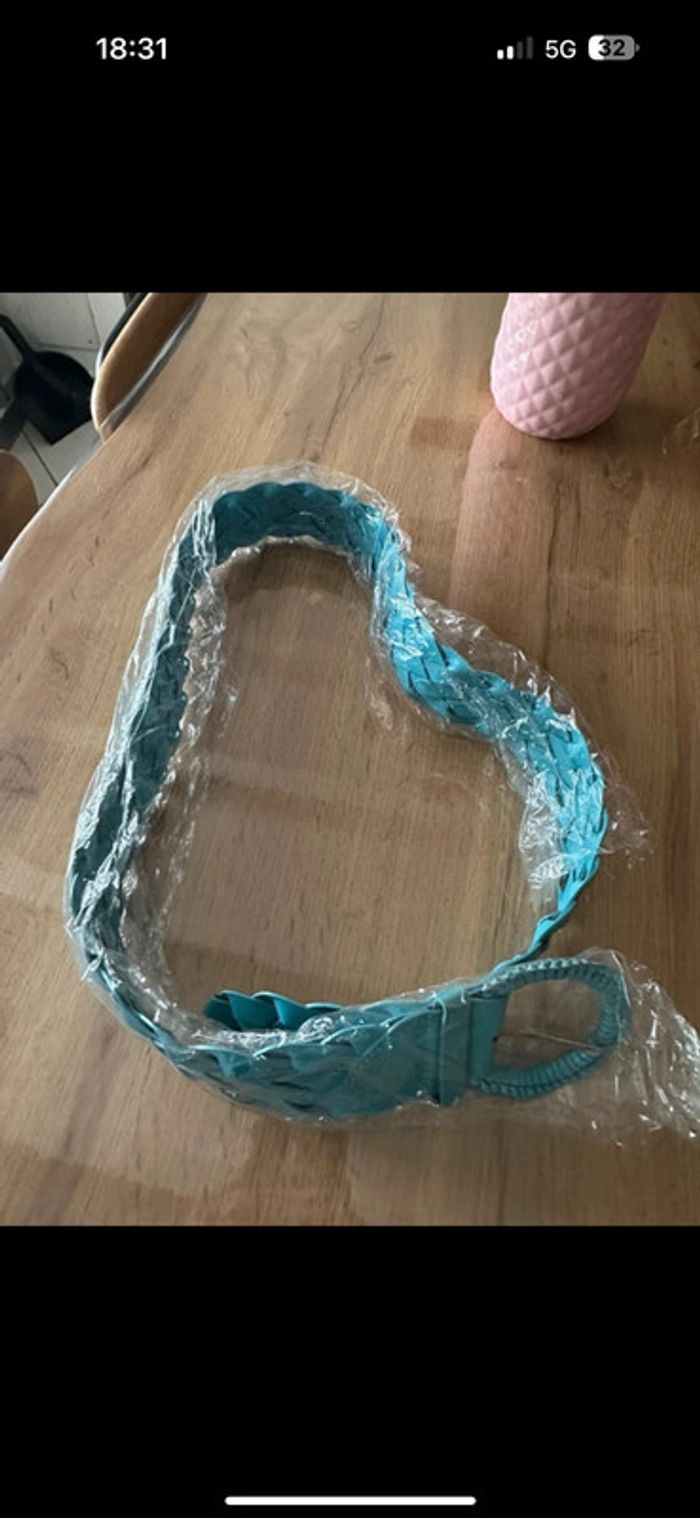 Ceinture bleu bouclé femme - photo numéro 3