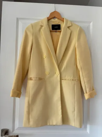 Veste longue blazer jaune