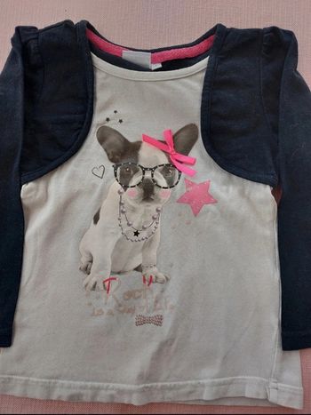 T-shirt manches longues avec chien