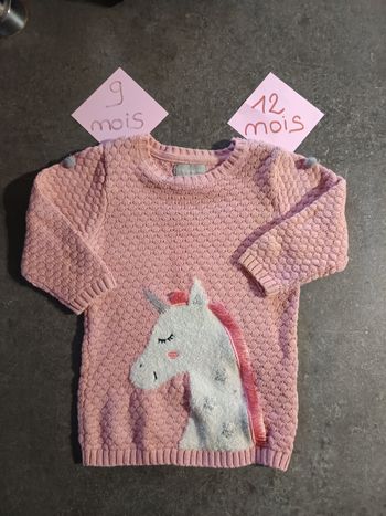 Robe pull licorne 9/12 mois (80cm)