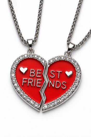Collier duo Best Friends cœur rouge – Bijou amitié à partager