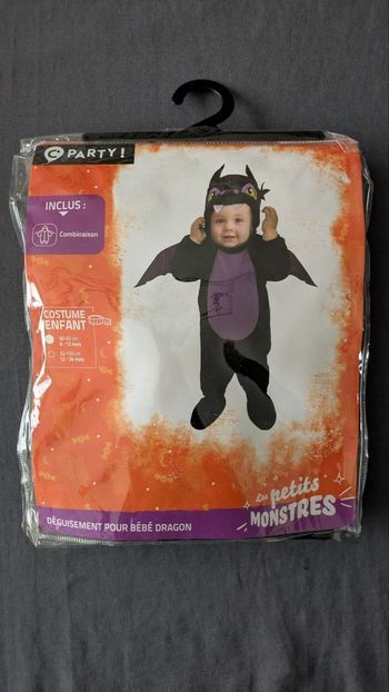 Déguisement dragon bébé 6-12 mois 