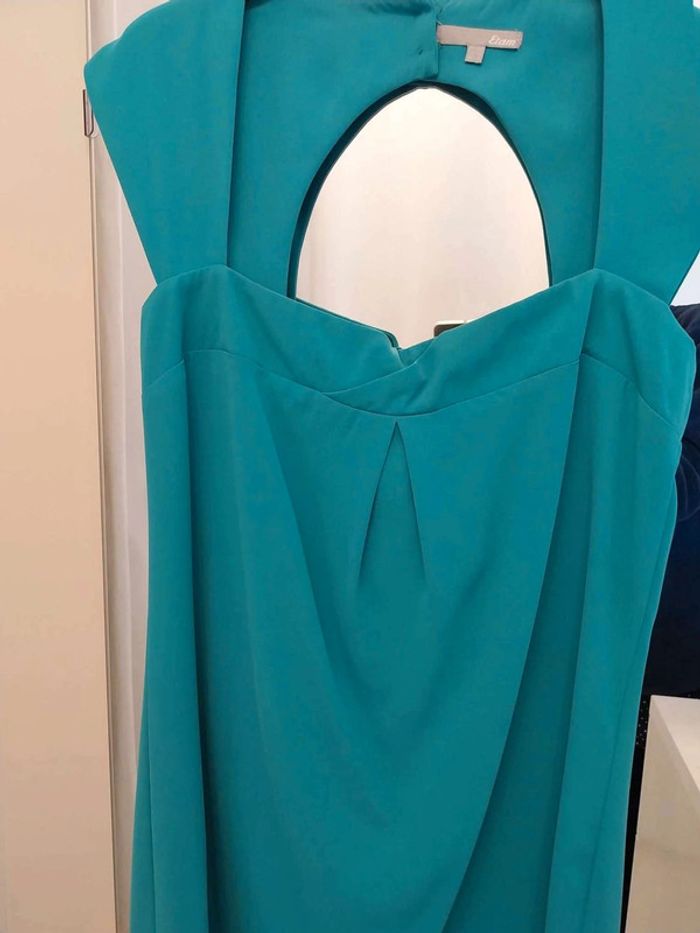 Robe Vert bleuté decolleté dans dos T40 - photo numéro 2