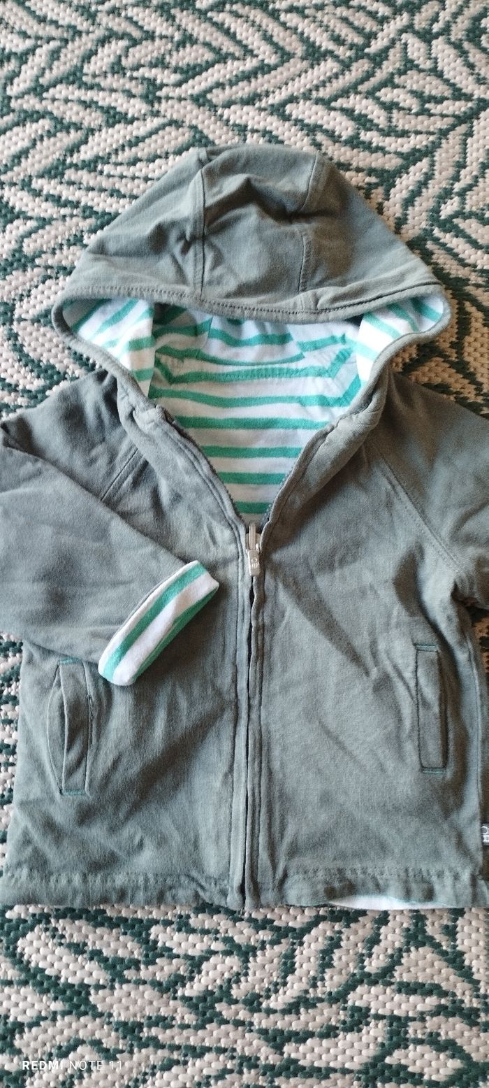 Sweat zippé réversible 6 mois