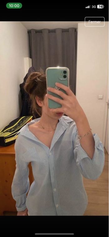 Chemise rayée blanc et bleu