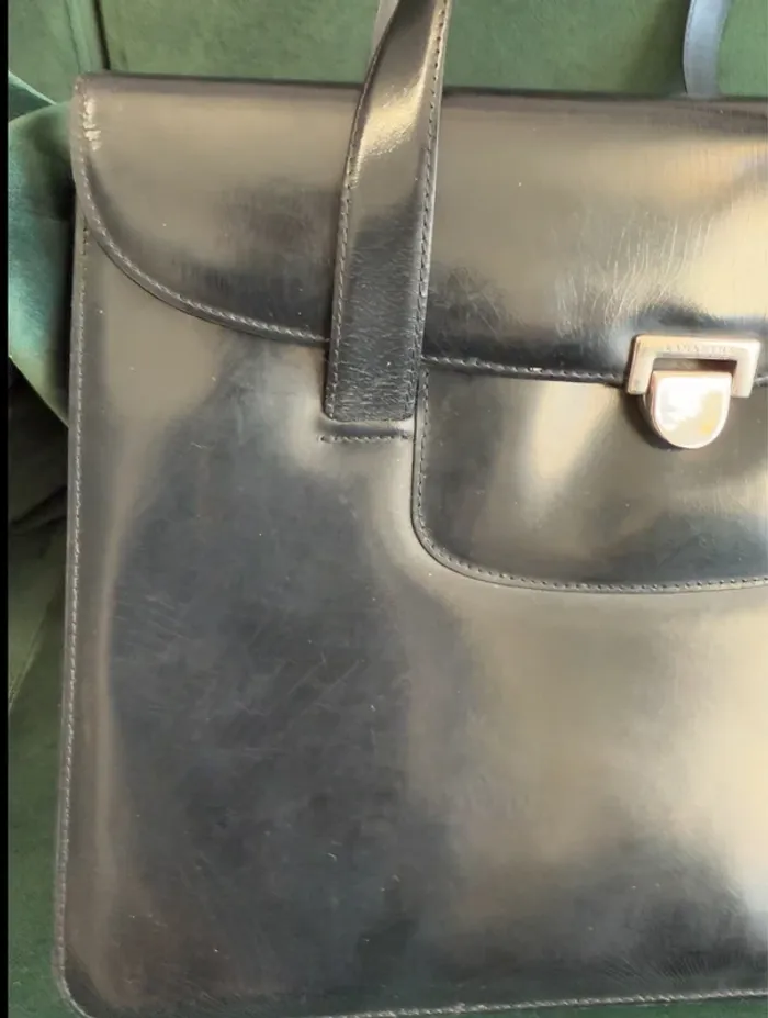 Sac à main Lamarthe vintage en cuir noir - photo numéro 3