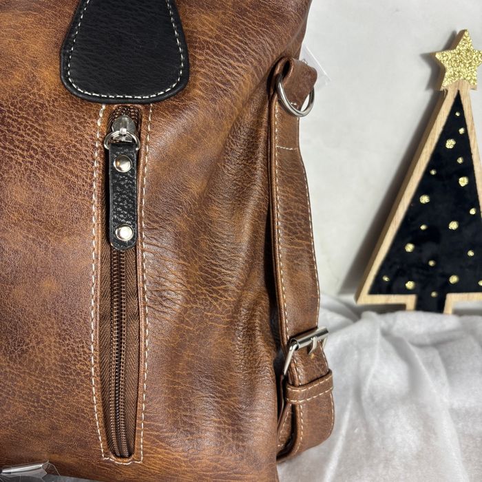 Grand sac à main marron et noir pratique & chic - photo numéro 2