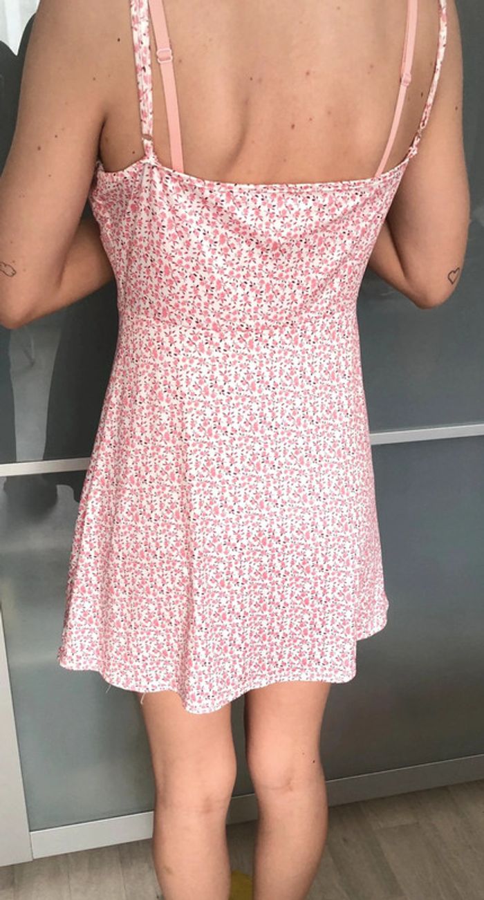 Robe fines bretelles imprimé floral rose acets taille 38 - photo numéro 3