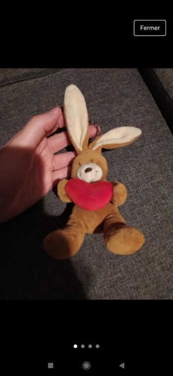 Porte clés lapin cœur