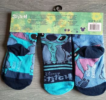 Lot 3 paires de chaussettes stitch disney