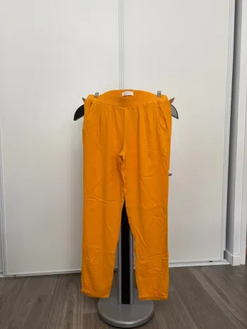 Pantalon fluide jaune moutarde