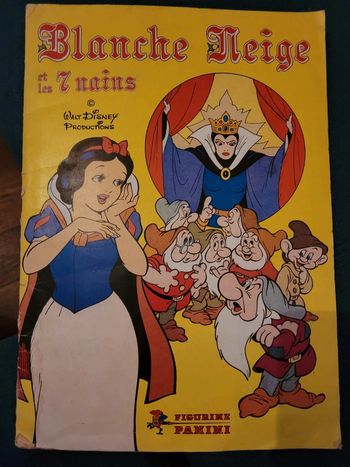 RARE Album Panini ancien Disney Blanche Neige complet collection grand stickers autocollants nains