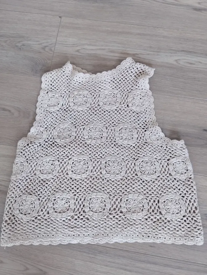 Débardeur en crochet beige stradivarius M - photo numéro 4