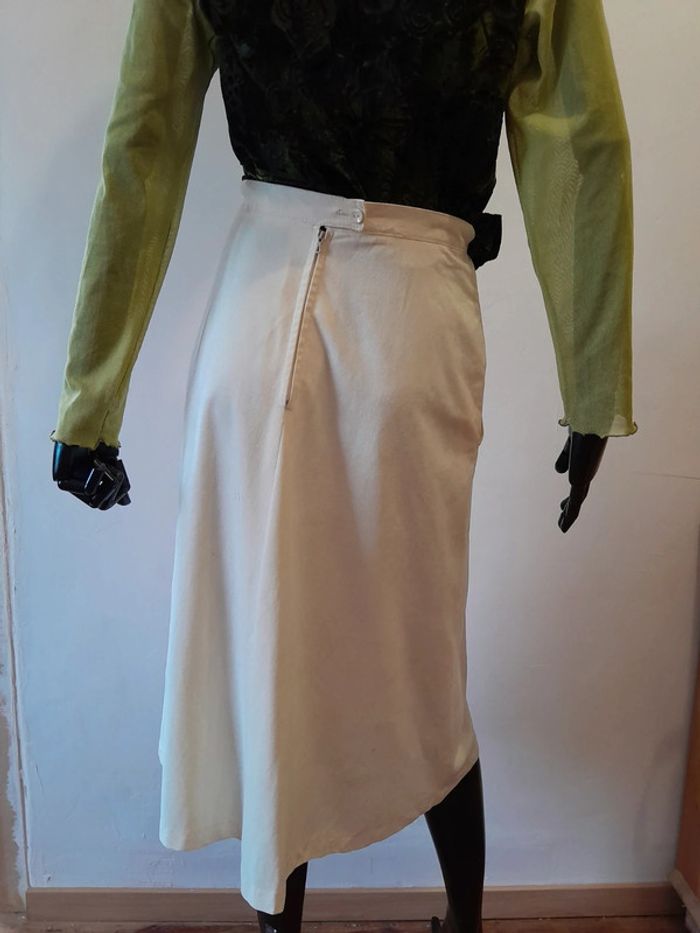 Jupe longue couleur crème taille fine 2 poches - photo numéro 6