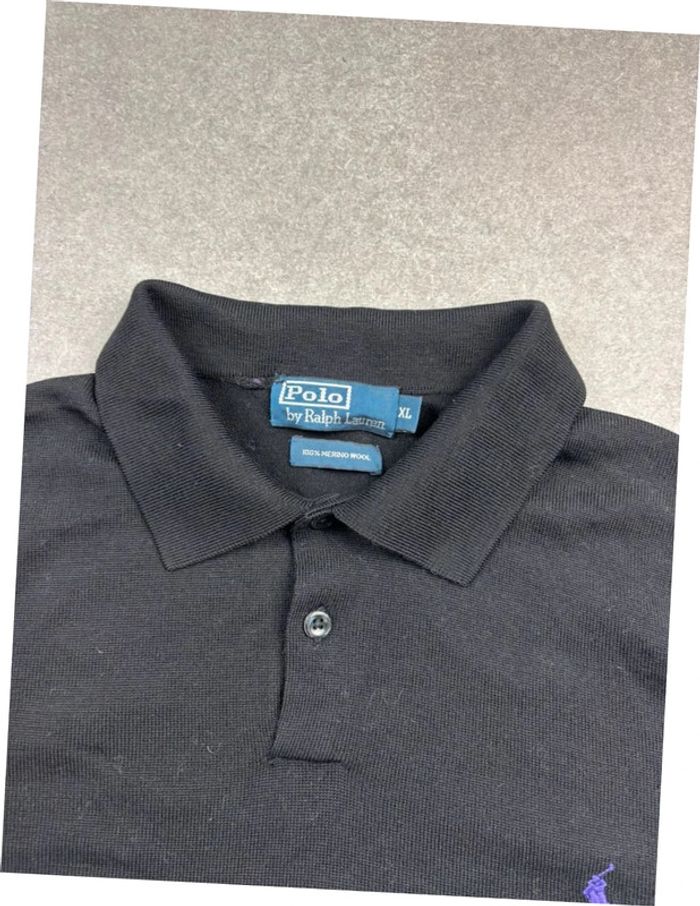 Pull sweat Ralph Lauren avec bouton noir logo violet en laine - photo numéro 6