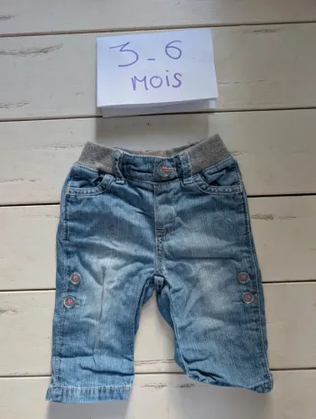 Pantalon jean bébé fille 3/6 mois