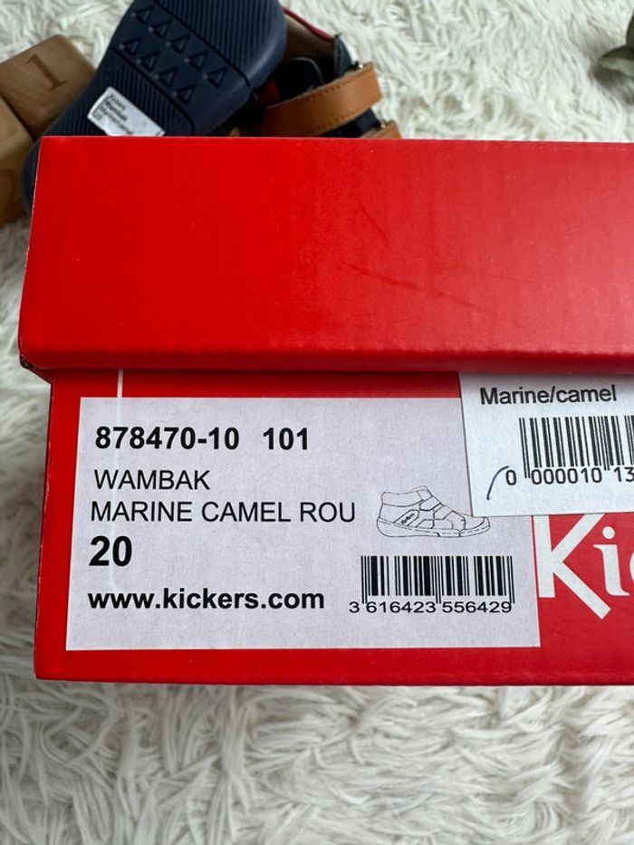Paire de chaussures Kickers marine et camel taille 20 - photo numéro 5