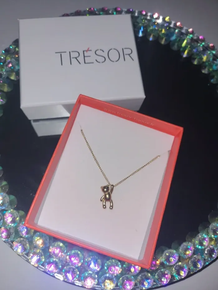 Collier pendentif ourson suspendu en acier inoxydable - photo numéro 2