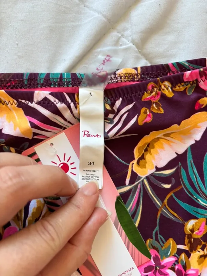 Lot 6 maillots de bain bikini bas et haut motifs multicolores pailleté Penti taille XS/34 neuf - photo numéro 19