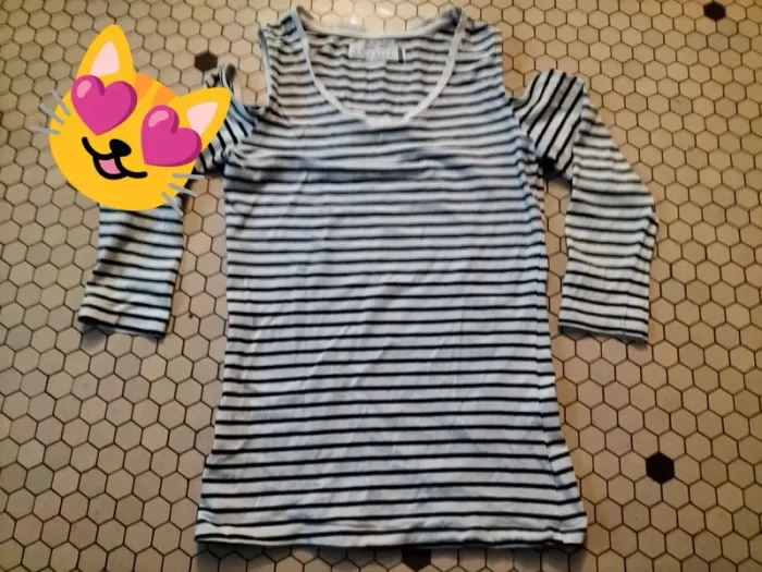 Maillot manche longues rayé blanc bleu Lola Liza XXS
