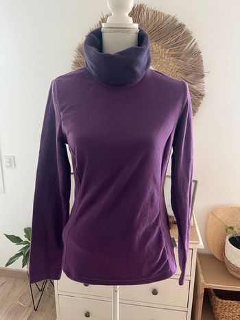 Pull polaire femme col roulé prune comme neuf Quechua