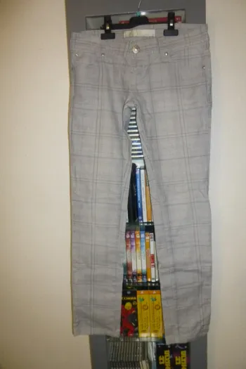 pantalon a carreau Basics taille 40 coton