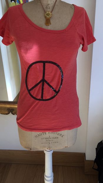 Teeshirt saumon corail taille S plutôt M peace