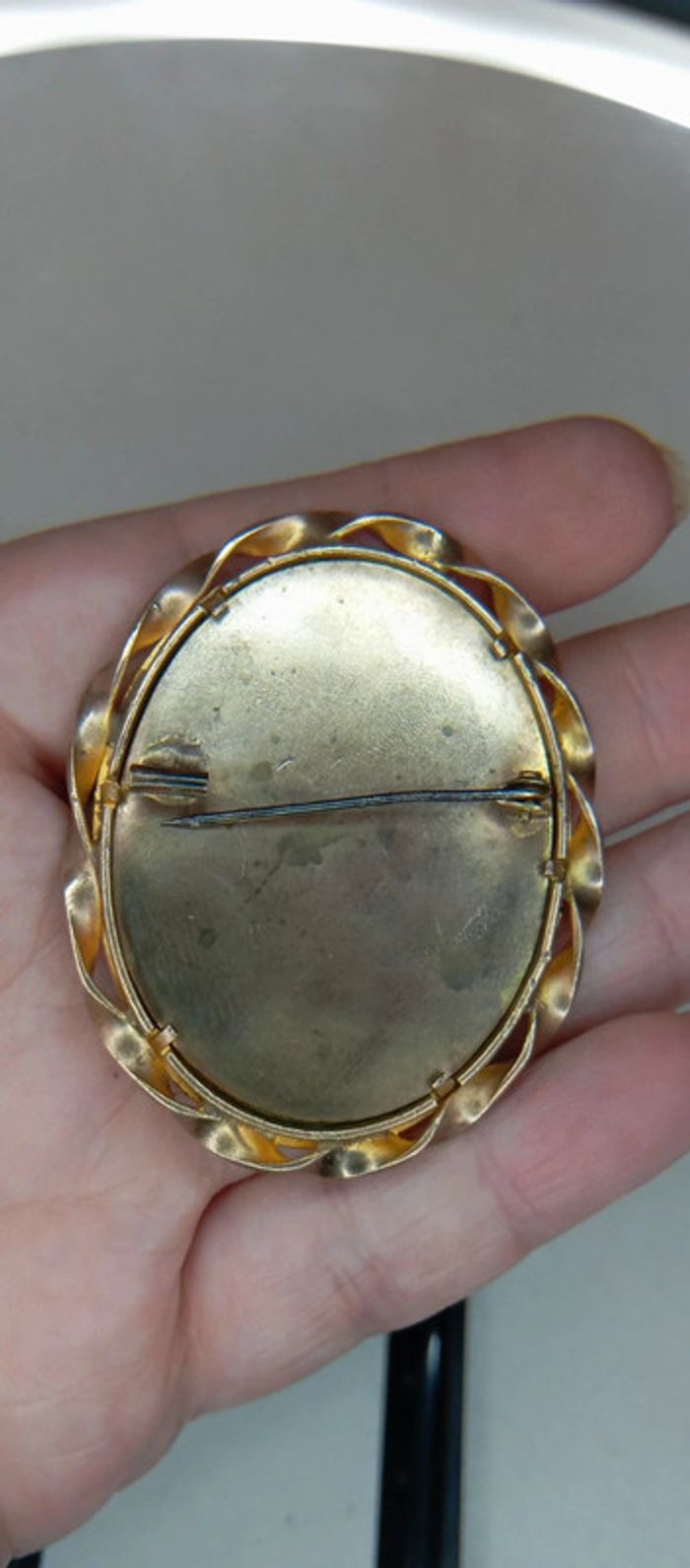 Broche ancienne peinture miniature signée - photo numéro 8