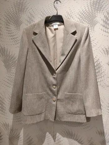 Blazer beige vintage Nathalie Andersen Damart Taille 44 Fabriqué en France