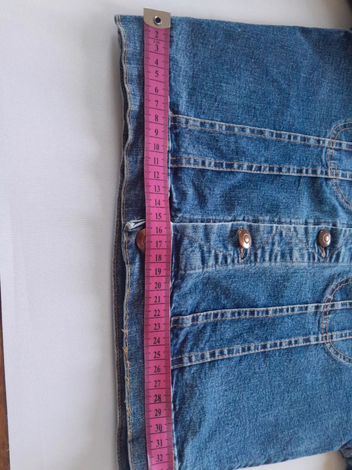 Petite veste en jean ptes bombes modèle ranger  jeans couture - photo numéro 8