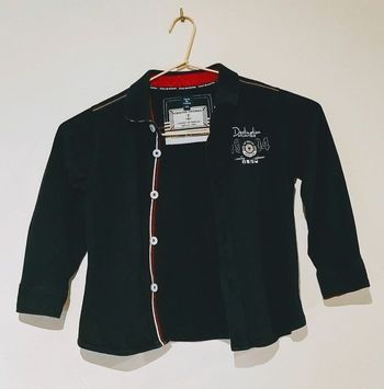 Chemise noire stylée Terre de Marins pour garçon de 3-4 ans