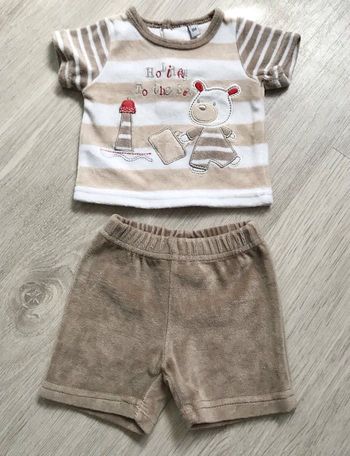 Ensemble velours taupe Naissance