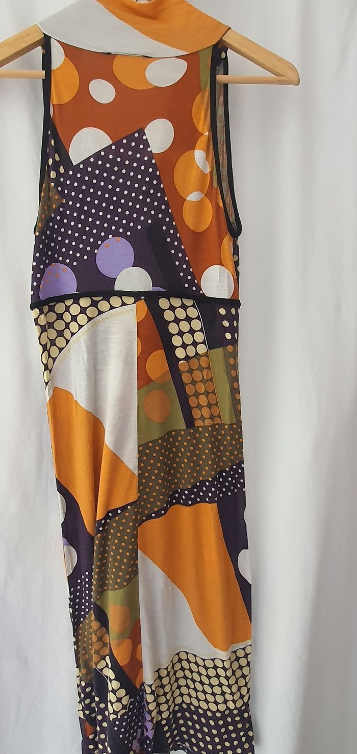 Robe été sans manches longues stretch graphique - photo numéro 5