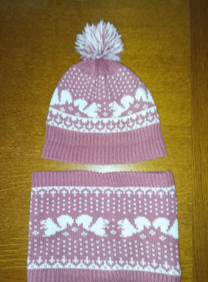 Bonnet + tour de cou fille 4/5 ans