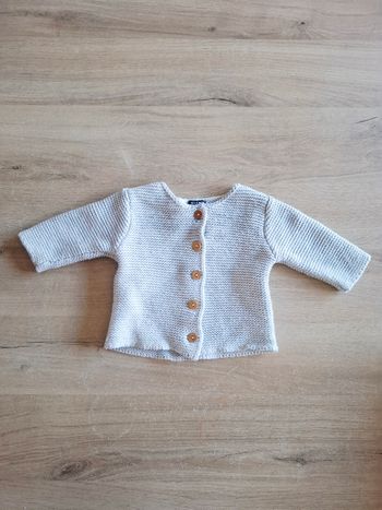 Gilet bébé mailles gris mixte fille garçon Kiabi 3 mois 56-62 cm