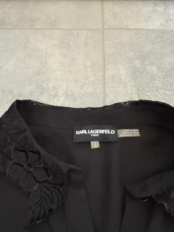 Magnifique chemise Karl Lagerfeld noir femme taille L neuf - photo numéro 8